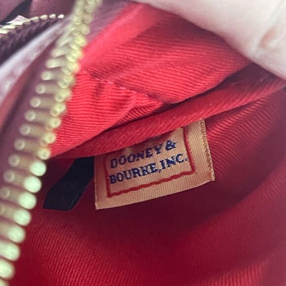 Dooney & Bourke Crossbody Red Pebbled Leather Small Zip Crossbody Shoulder Bag - Picture 6 of 9